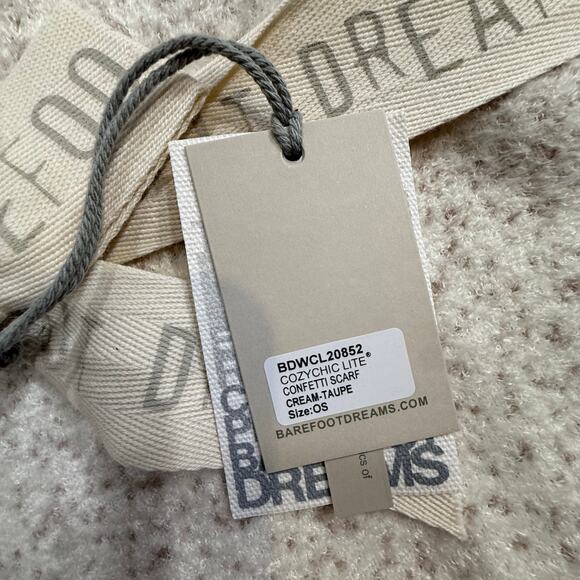 Barefoot Dreams NWT CozyChic Lite Confetti Scarf Cream Taupe Reversible Gift - Picture 9 of 9